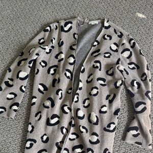 LOFT Gray Knit Cardigan